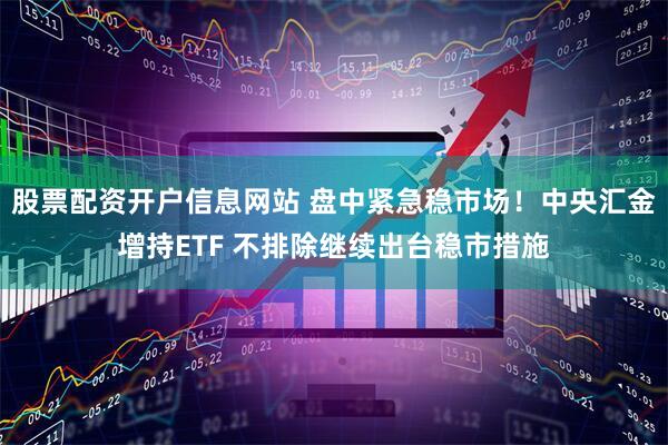 股票配资开户信息网站 盘中紧急稳市场！中央汇金增持ETF 不排除继续出台稳市措施
