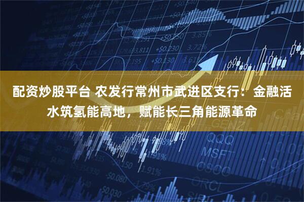 配资炒股平台 农发行常州市武进区支行：金融活水筑氢能高地，赋能长三角能源革命